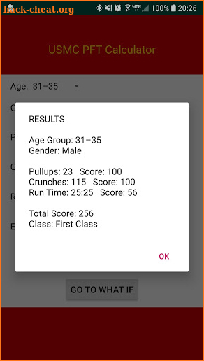 USMC PFT Calculator and "What-If" Calc 2019 *BETA* screenshot