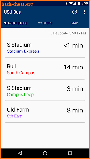 USU Bus screenshot