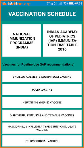 Vaccine Schedule screenshot