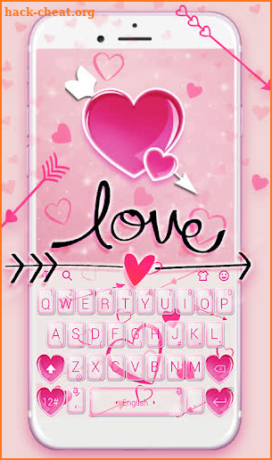 Valentine Hearts Arrow Keyboard Theme screenshot