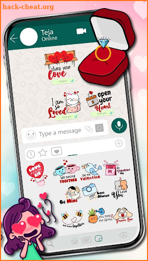 Valentine Love Emoji Stickers screenshot