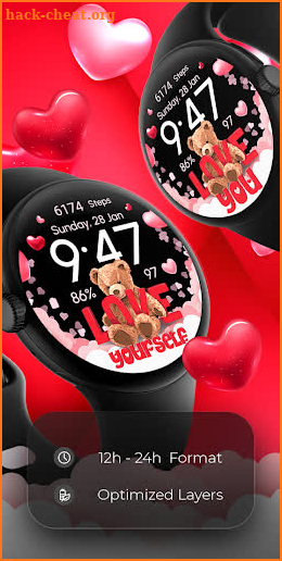 Valentine Teddy - Watch Face screenshot