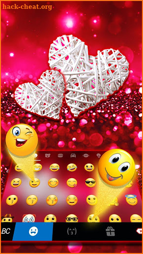 Valentine White Hearts Keyboard Theme screenshot