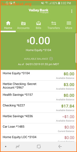 Valley Bank of Kalispell screenshot