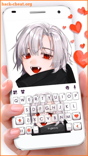 Vampire Boy Red Heart Keyboard Theme screenshot