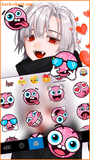 Vampire Boy Red Heart Keyboard Theme screenshot