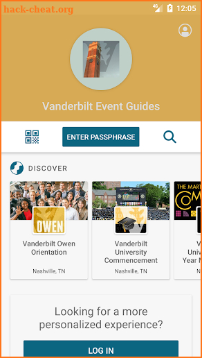 Vanderbilt Event Guides screenshot