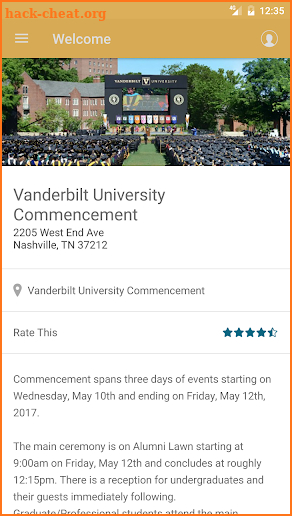 Vanderbilt Event Guides screenshot