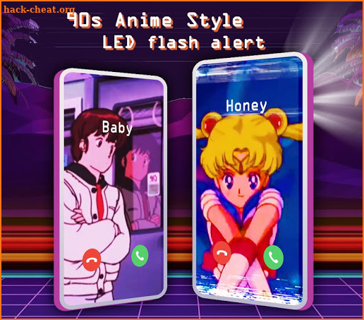 Vaporwave Call Flash: Retro Aesthetic Phone Screen screenshot