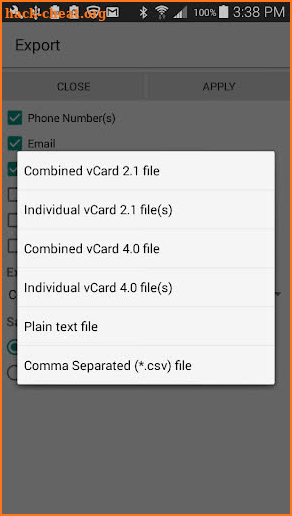 vCard Export Import Pro screenshot