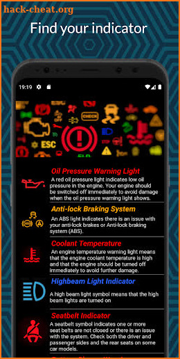 Vehicle Warning Lights screenshot