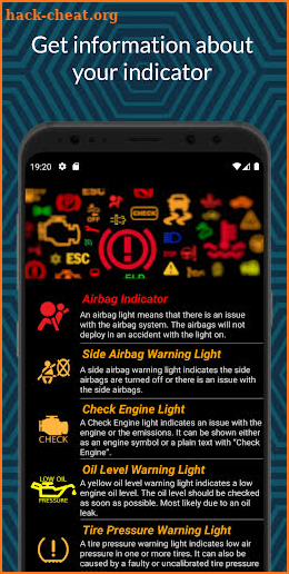 Vehicle Warning Lights screenshot