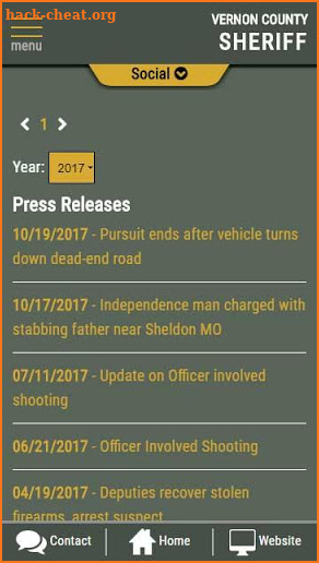 Vernon County MO Sheriffs Office screenshot