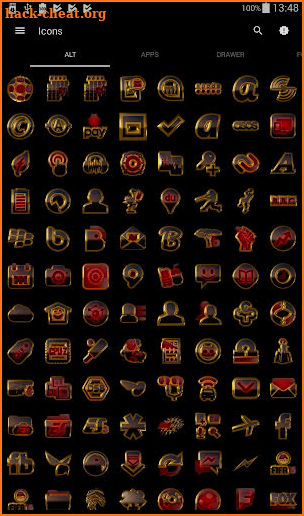 Vesuv icon pack red glow gold black screenshot