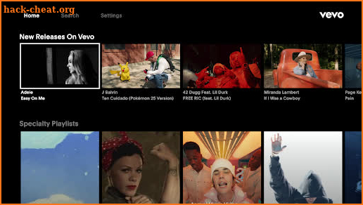 Vevo screenshot