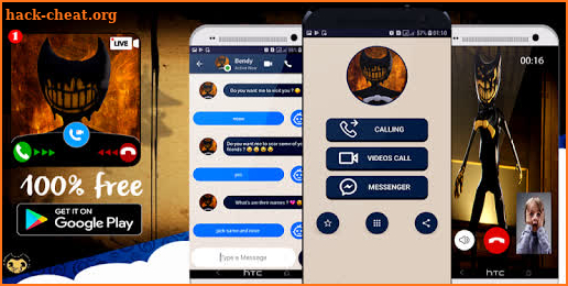 video call and chat simulator with bendy's screenshot