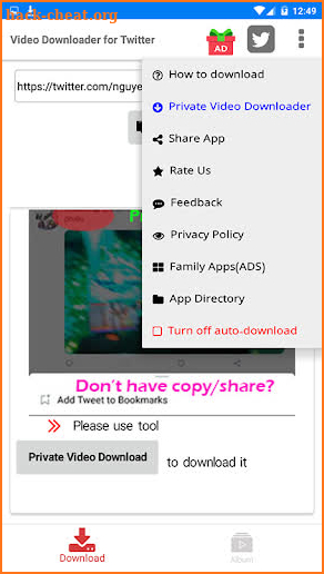 Video Downloader for Twitter 2019 screenshot