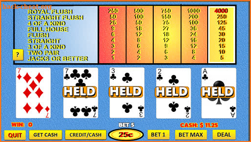 Video Poker - Jacks or Better 9/6 screenshot