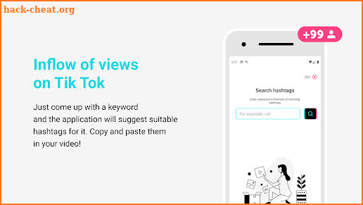 Views and followers by hashtags for TikTok screenshot