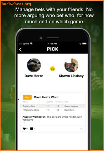 Vig it: Sports Betting Social Network screenshot