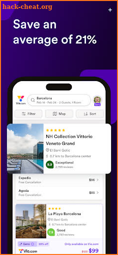 Vio.com - a better hotel deal. screenshot