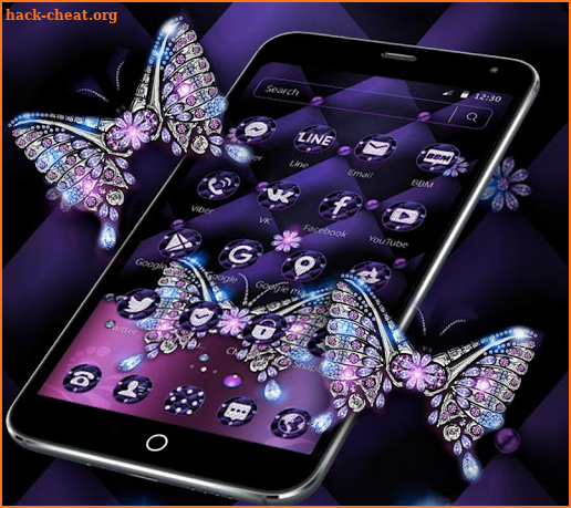 Violet Diamond Butterfly Leather Theme screenshot