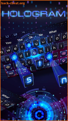 Violet Neon Hologram Keyboard screenshot