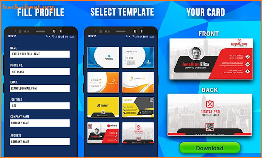 Visiting Card Maker, Sample - Free Card Making App screenshot