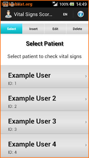 Vital Signs Score & Chart screenshot