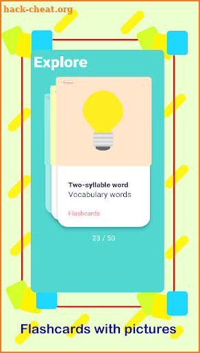 Vocabulary learning cards screenshot