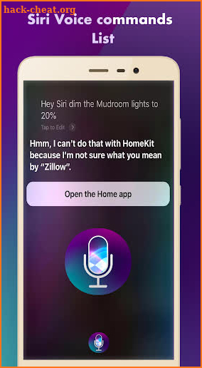 Voice commands for siri screenshot