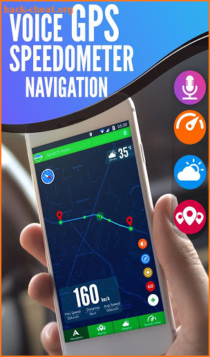 Voice Gps navigation maps: HUD speedometer screenshot