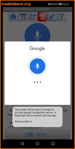 Voice Memo Personal Assistant screenshot