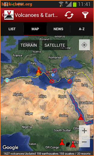 Volcanoes & Earthquakes screenshot