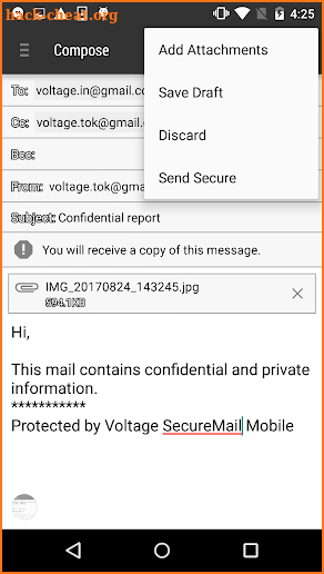 Voltage SecureMail screenshot