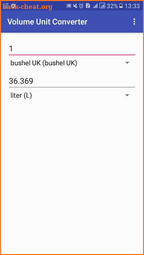 Volume Unit Converter:barrel bushel liter gallon screenshot