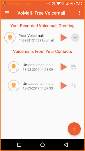 VoMail Free Video Voicemail screenshot