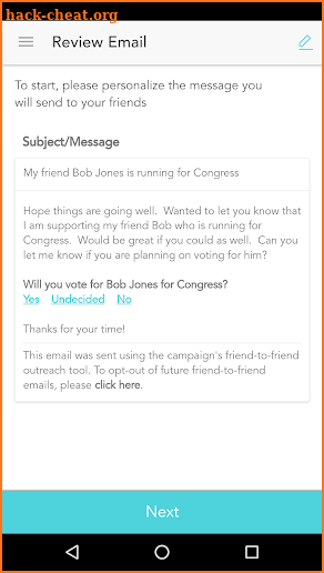 VoterCircle Friend-to-Friend Outreach screenshot