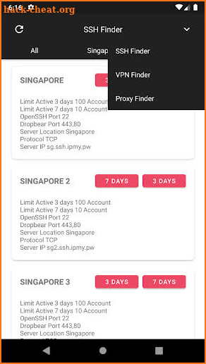 VPN, SSH, & Proxy Finder screenshot