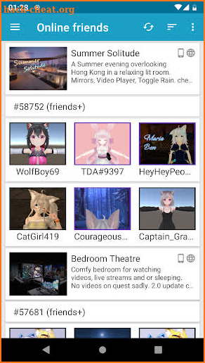 VRChat Tracker (unofficial companion app) screenshot