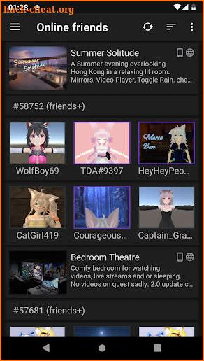 VRChat Tracker (unofficial companion app) screenshot