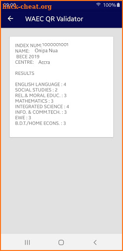 WAEC QR Validator screenshot