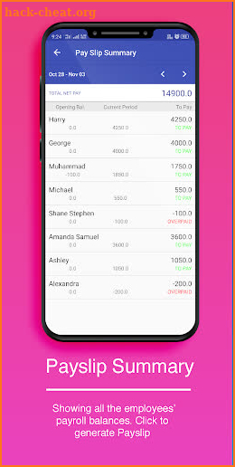 Wage Plus Payroll : Attendance screenshot