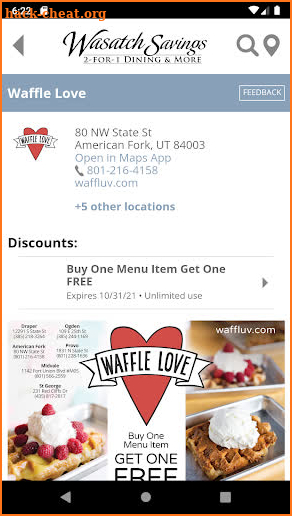 Wasatch Savings: 241 Dining screenshot