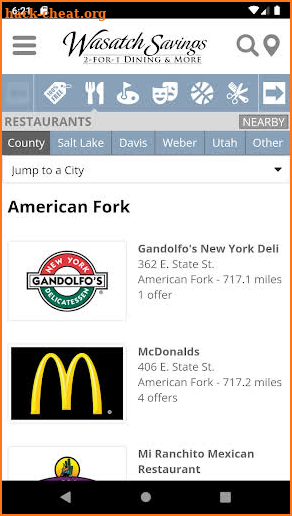 Wasatch Savings: 241 Dining screenshot