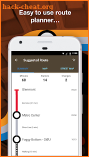 Washington DC Metro Route Map screenshot