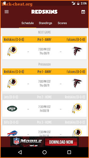 Washington Redskins screenshot