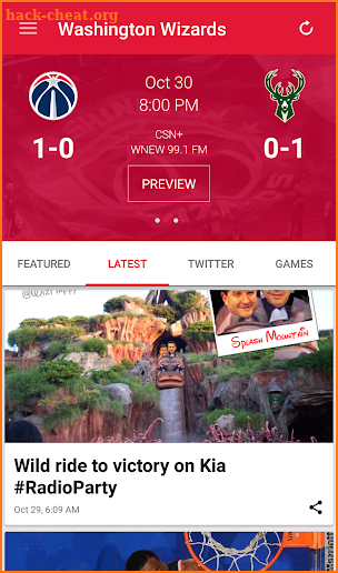 Washington Wizards Mobile screenshot