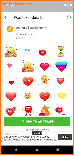 Wasticker love for Whatsapp screenshot