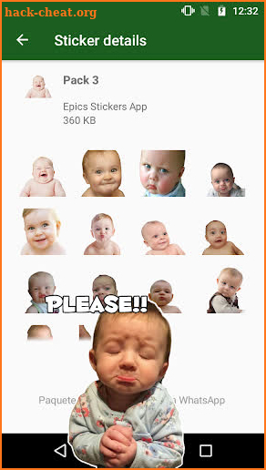 WAstickerApps Babies Funny Faces with Phrases screenshot